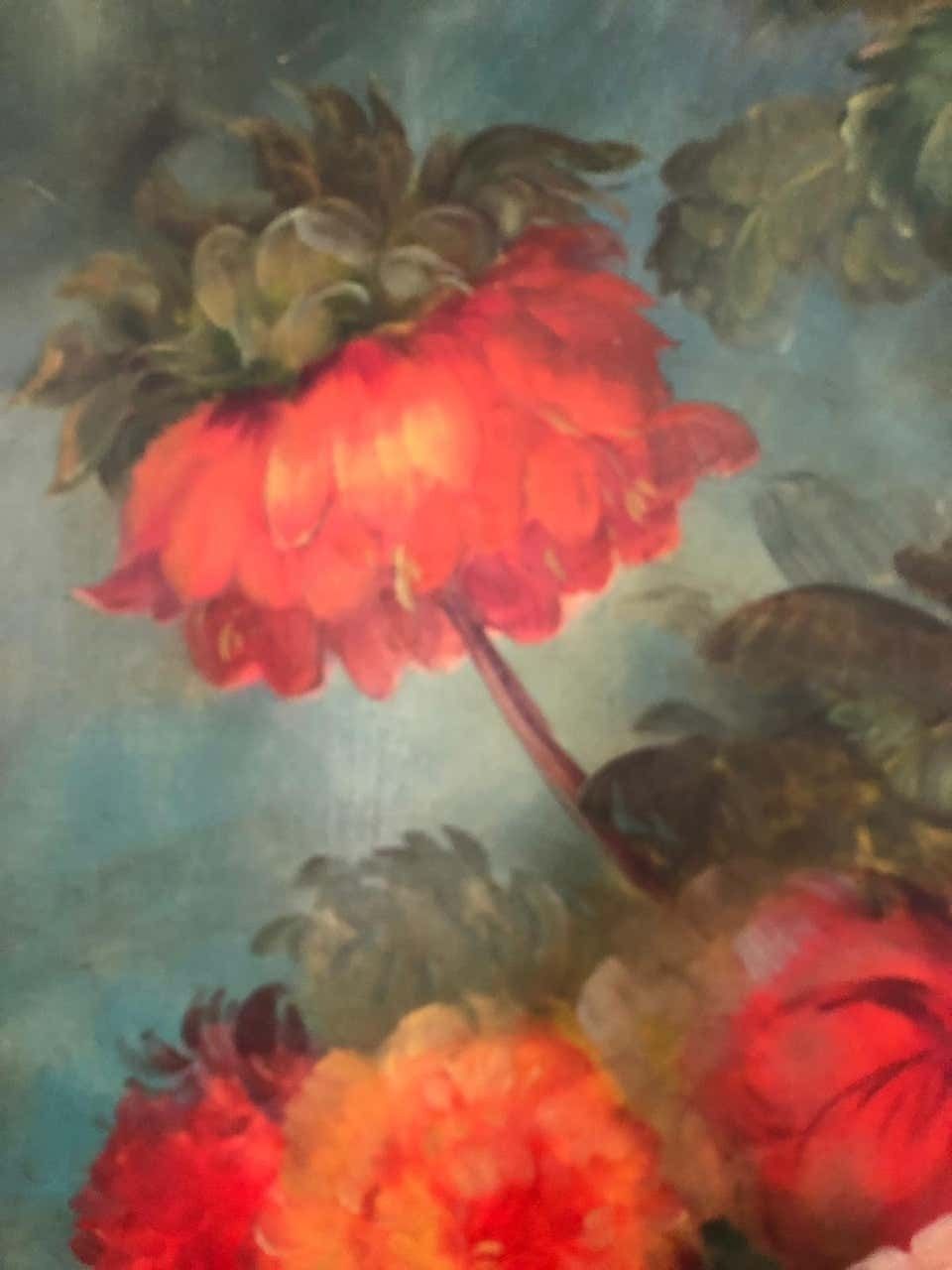 photo for sale Bouquet Of Carnations And Fruit Still Life, 20th Century
