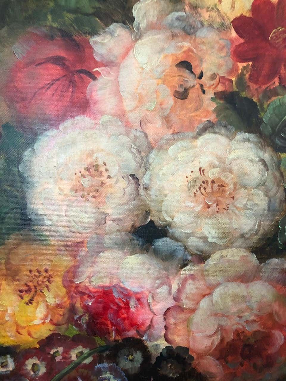 Art Bouquet Of Carnations And Fruit Still Life, 20th Century photo