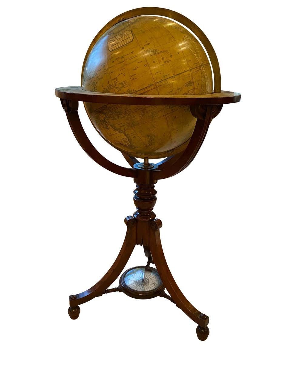 19th Century English Globe By Renowned Cartographers John Newton And Son photo for sale