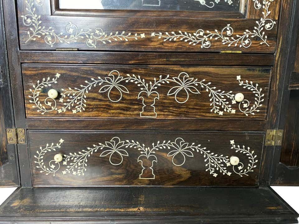 Anglo Indian Ebony Inlaid Cabinet, 19th Century photo vintage