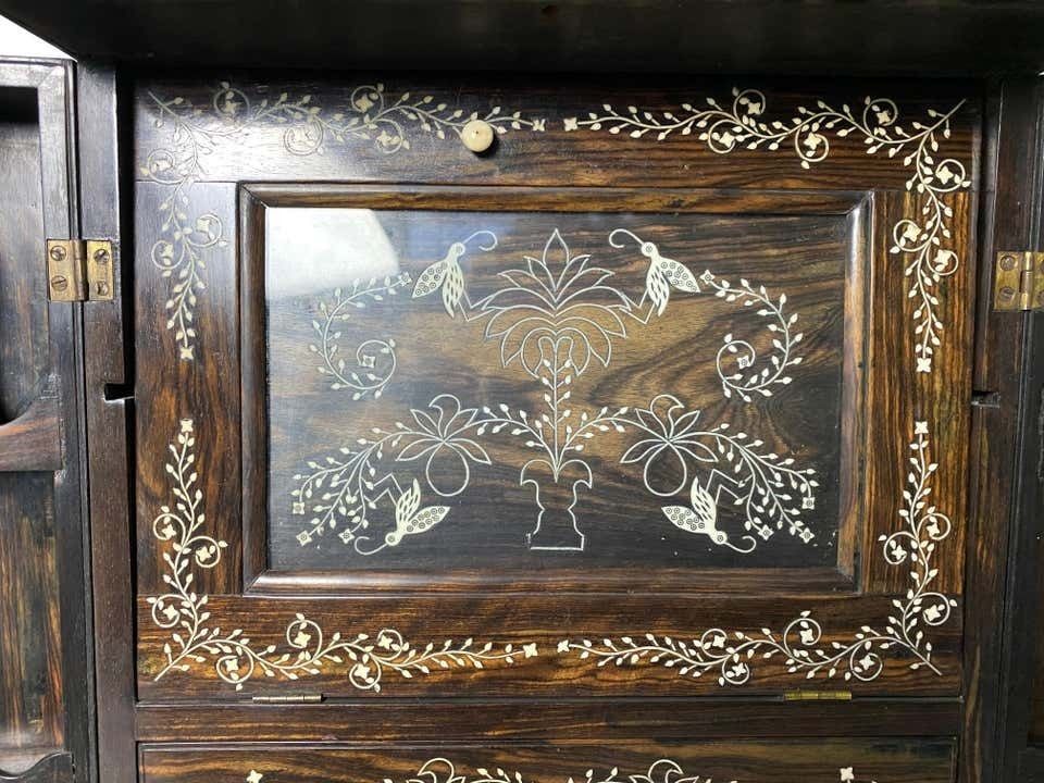 photo furniture Anglo Indian Ebony Inlaid Cabinet, 19th Century