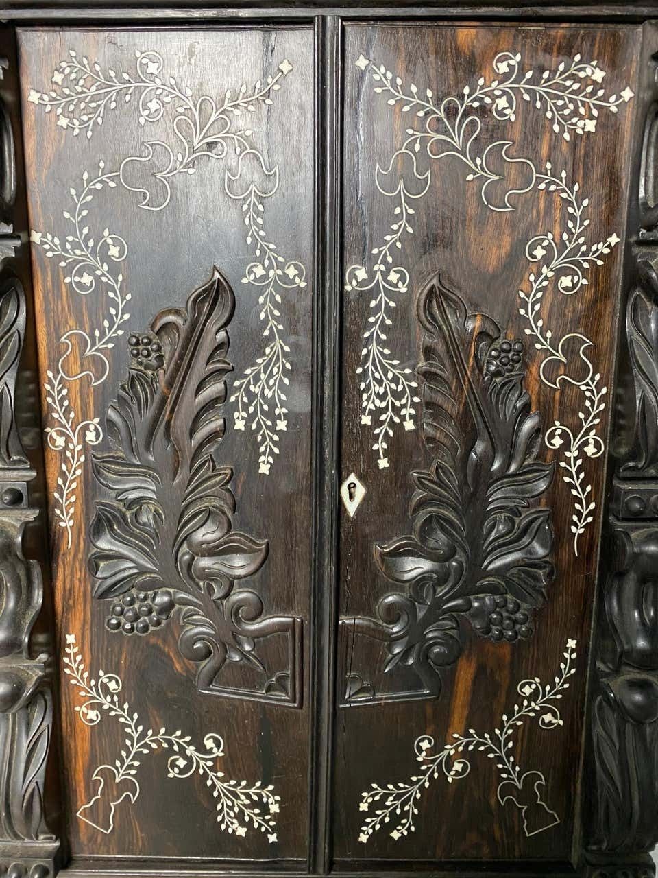 4100.0 Anglo Indian Ebony Inlaid Cabinet, 19th Century photo