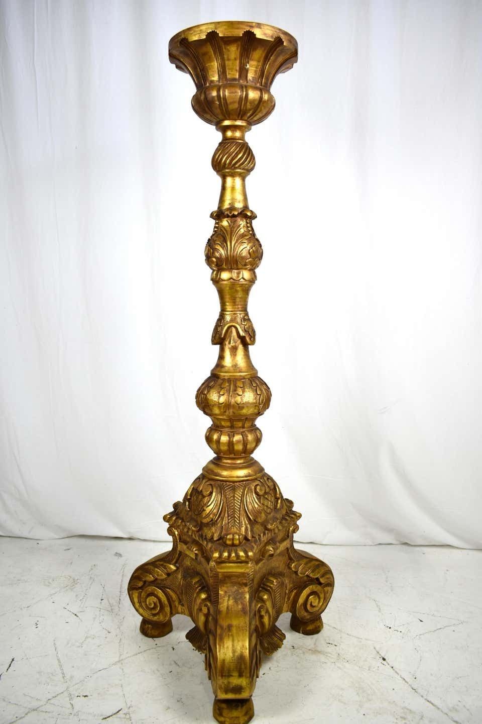 Large Pair Of Continental Carved, Gilt Torchers 5 Feet Tall photo furniture