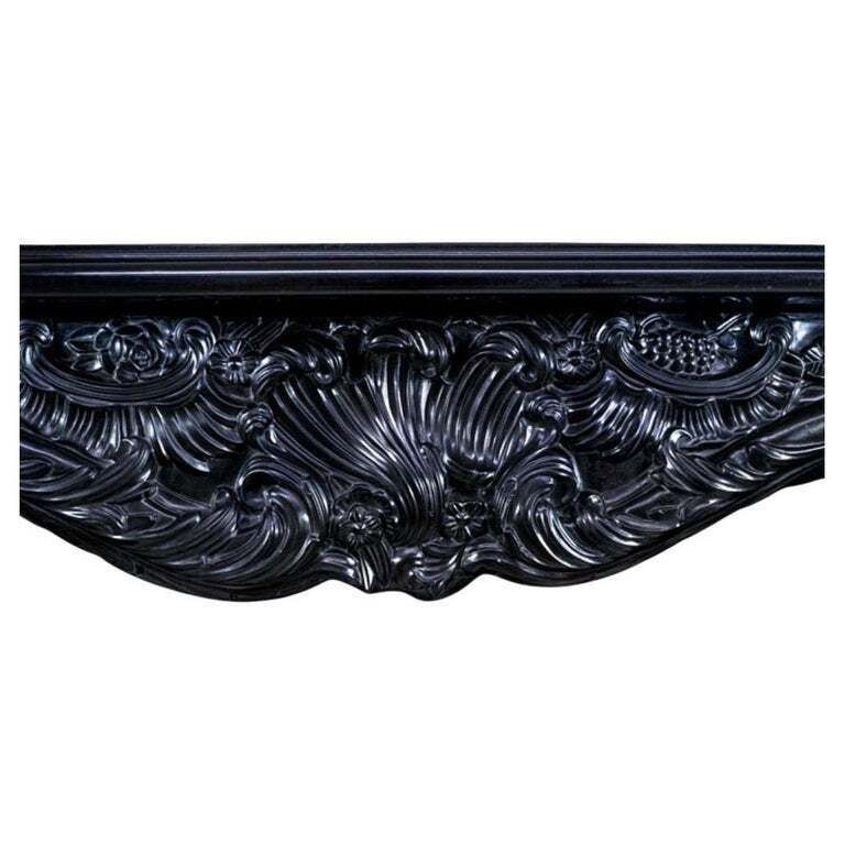 Black Belgian Rococo Marble Fireplace photo Home Fixtures