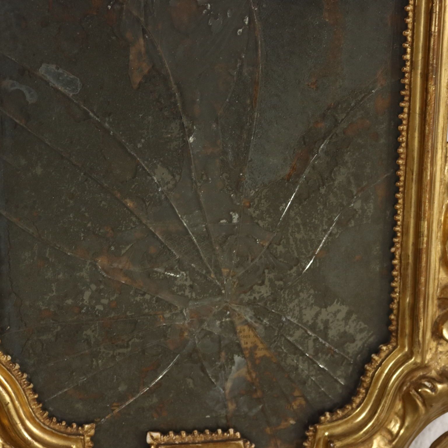 Ancient Baroque Mirrors Mid XVIII Century Mercury Mirror photo vinterior