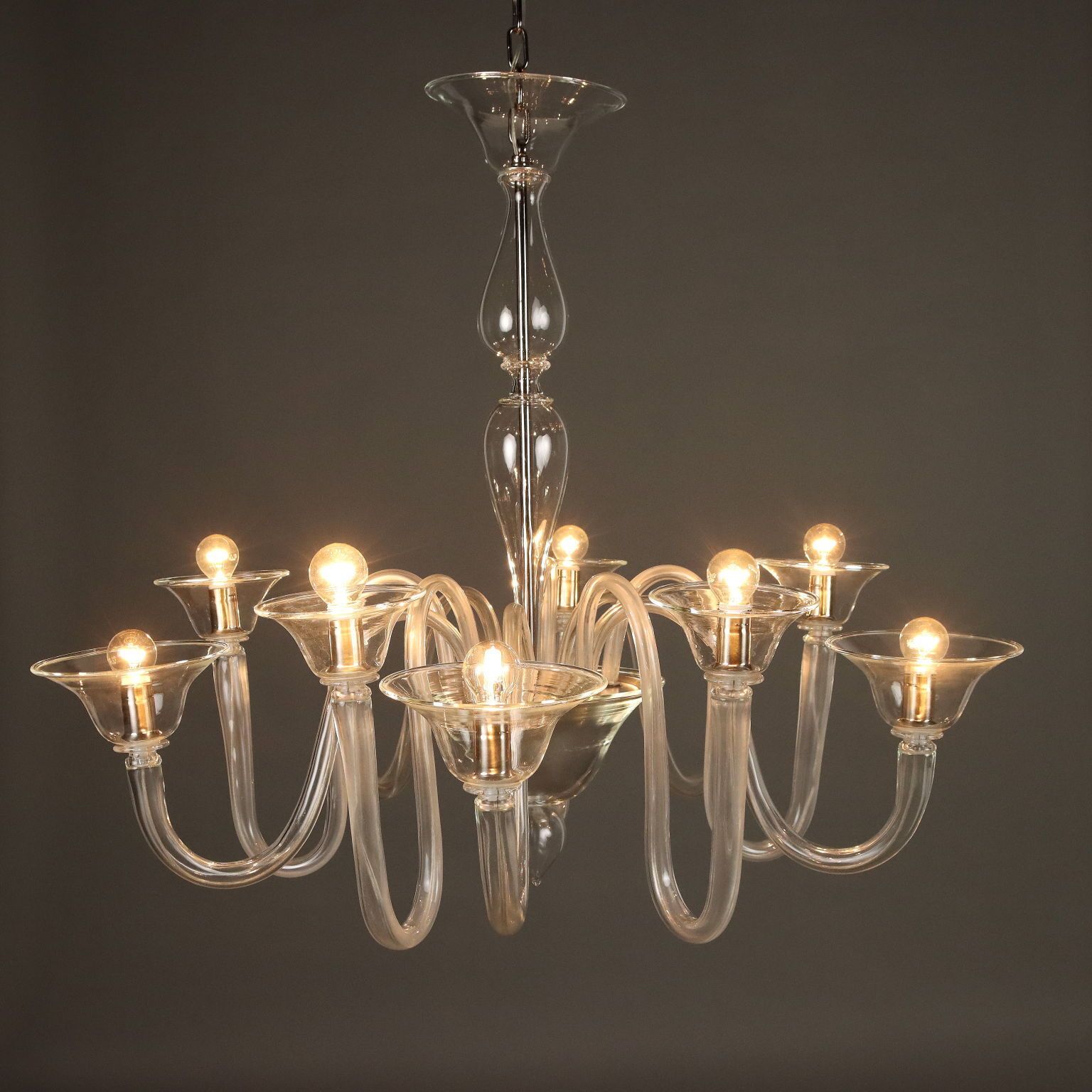Antique Venetian Chandelier Blown Glass Italy XX Century photo for sale