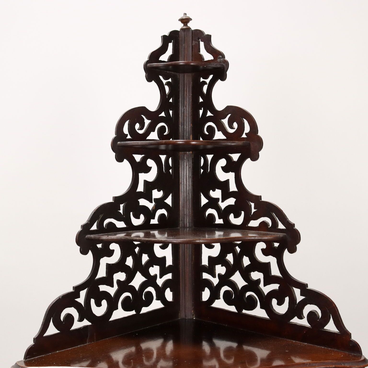 Antique Corner Cupboard Louis Philippe Walnut Italy XIX Century photo for sale
