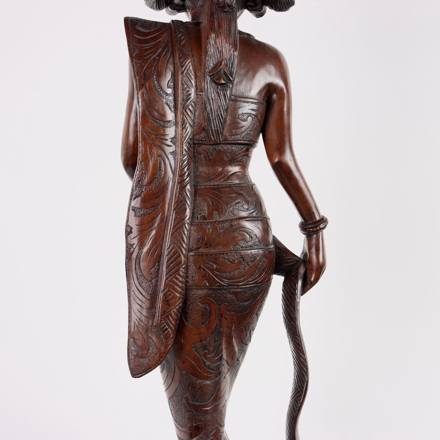 290.0 Antique Female Figure Exotic Wood Indonesia XX Century photo