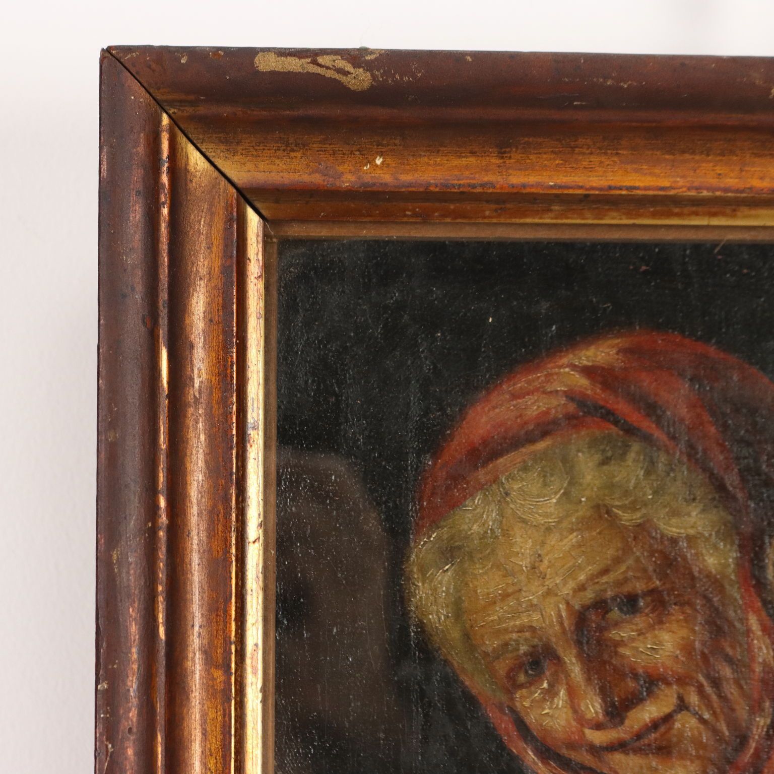 Portrait Of An Elderly Couple Oil On Canvas Italy XIX Century photo vintage