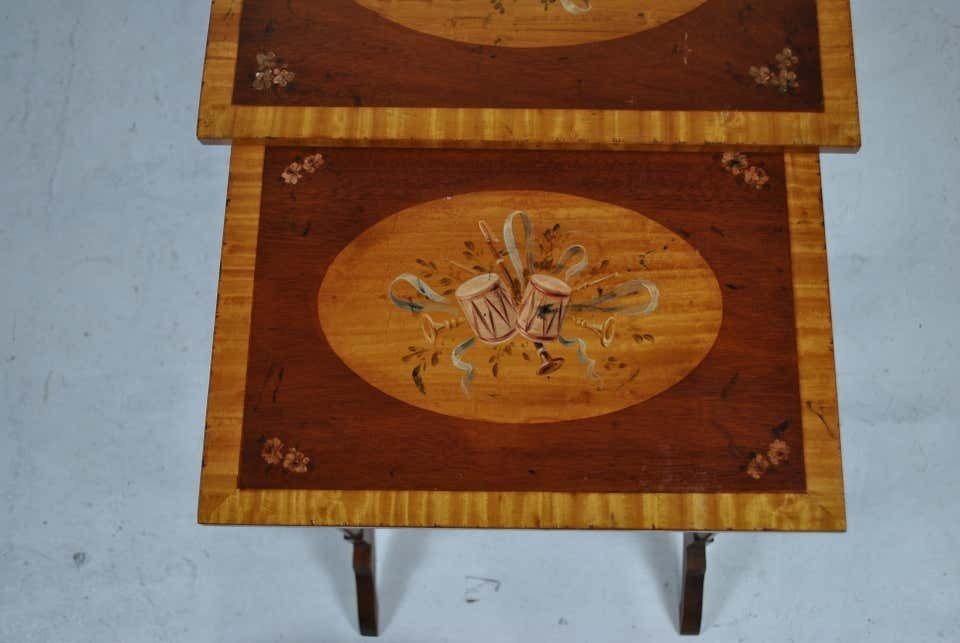 20th Century Sheraton Style Nest Of Tables In Mahogany photo for sale