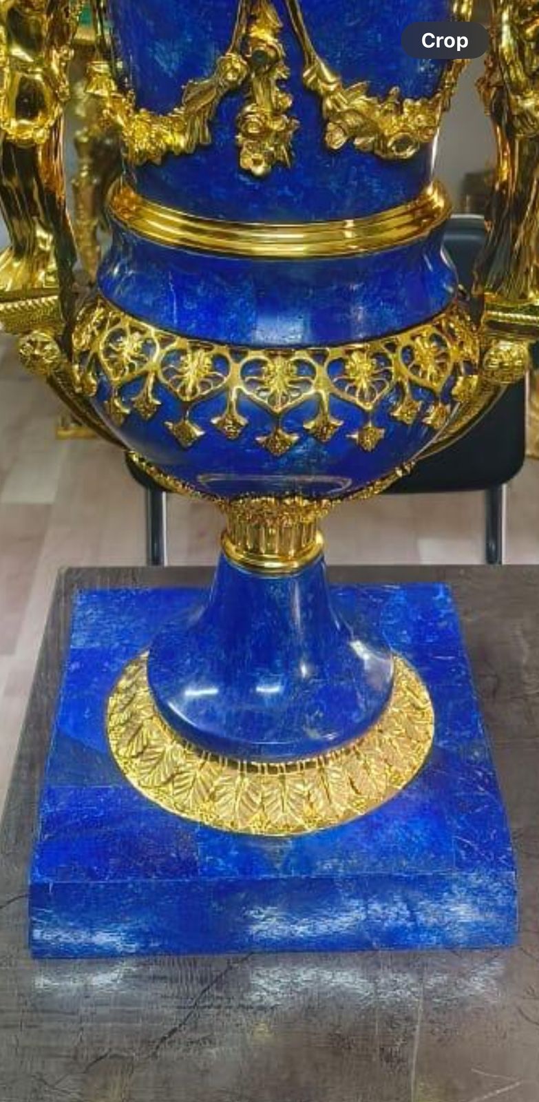 Pair Of 20th Century Lapis And Ormolu Mounted 'Medici' Vases photo Home Decor