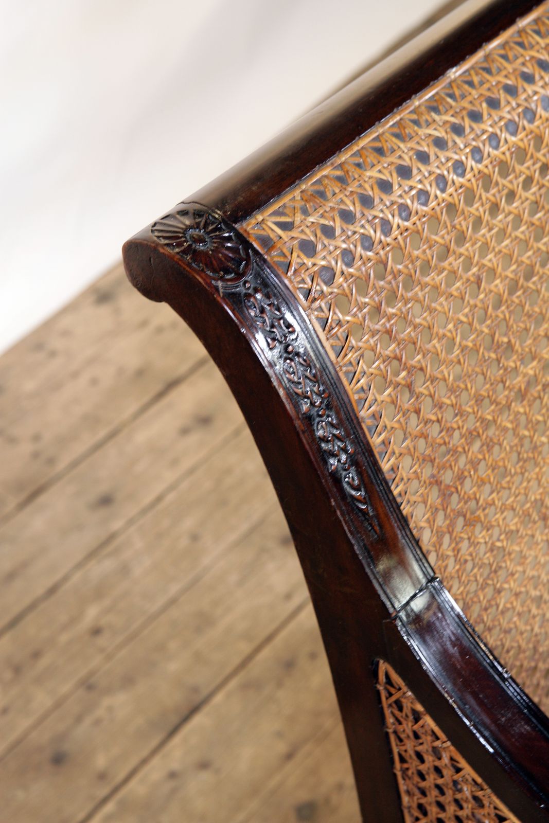 photo vinterior An Elegant, Georgian, Double Caned Bergère Armchair