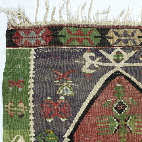 3.4x5.3 Ft Flat Weave Turkish Small Kilim. 100% Wool. Vintage Prayer Rug photo Textiles