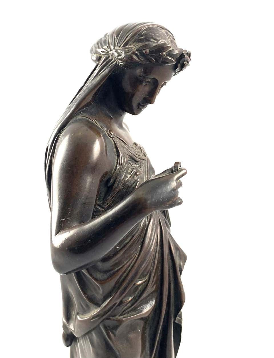 19th Century Bronze Of A Women Draped In Robes On A Circular Zodiac Base photo 2500.0