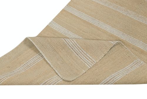 27x57 In Hand Woven Striped Turkish Kilim. 100% Wool. Vintage Flat Weave Rug photo for sale