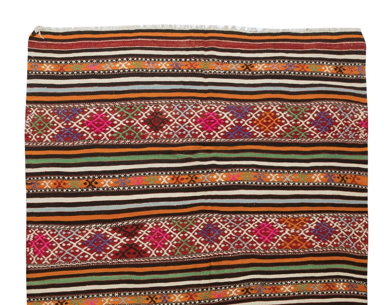 5x7.6 Ft Multicolor Handmade Wool Kilim Rug From Central Anatolia, Turkey, 1970s photo Textiles