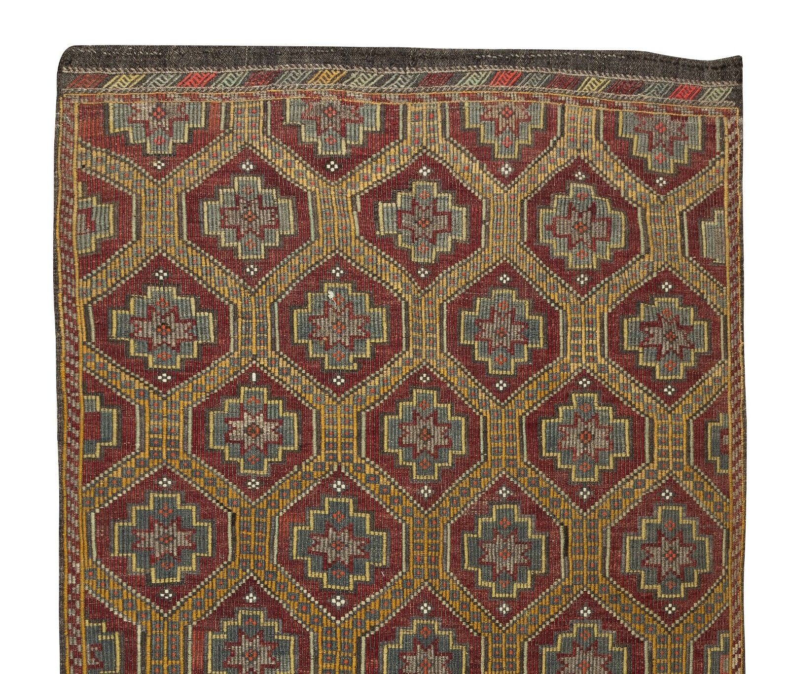 5.5x9.4 Ft Unique Vintage Anatolian Jijim Kilim, Hand Woven Rug Made Of Wool photo Textiles