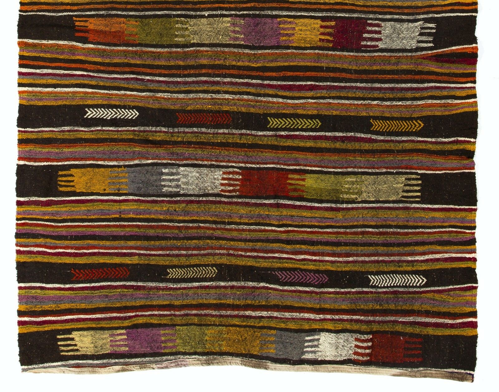 5.6x9 Ft Hand Woven Vintage Nomadic Anatolian Kilim Rug photo for sale