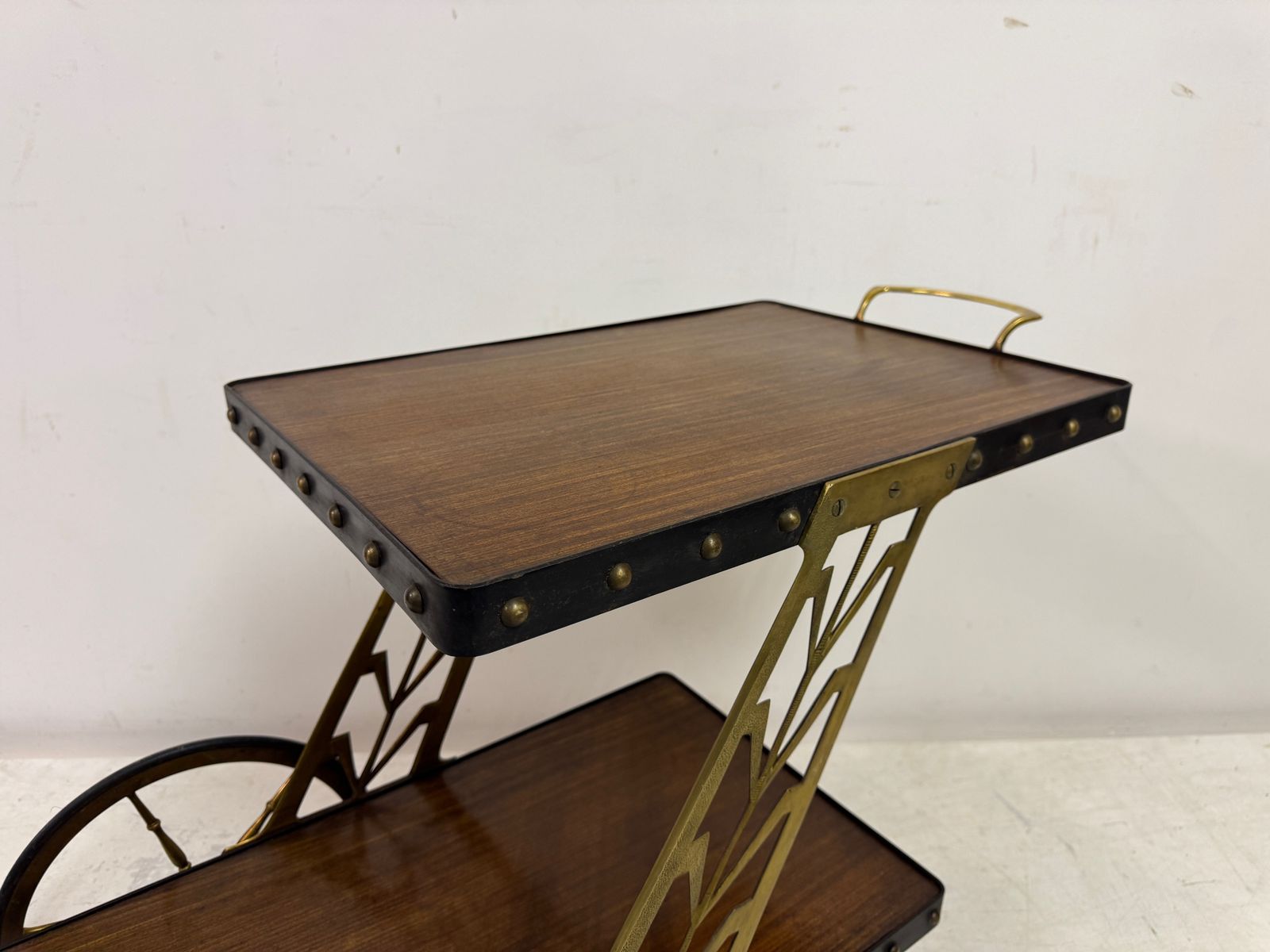 1950s Italian Bar Cart With Sculptural Detailing photo buy