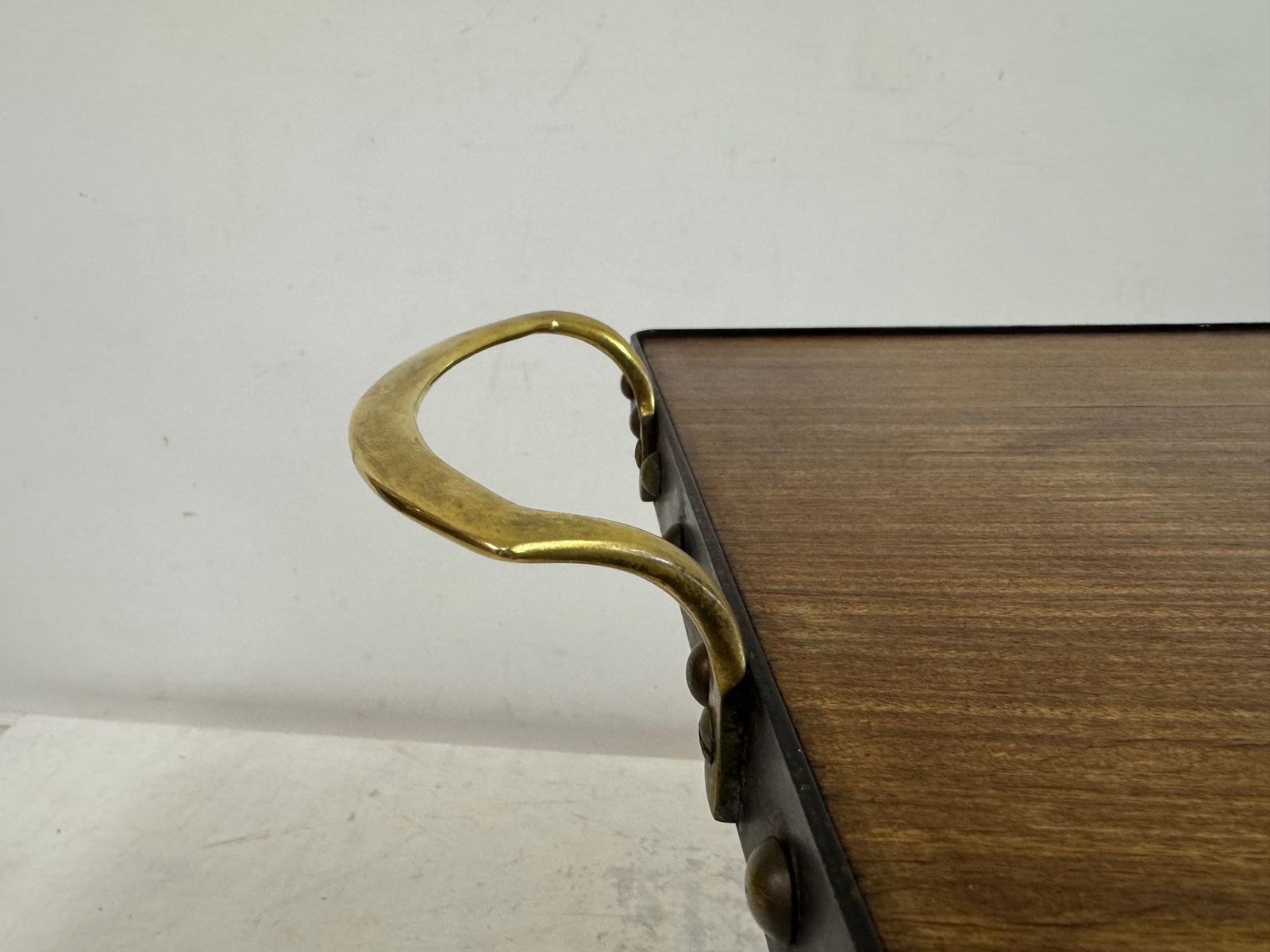 Furniture 1950s Italian Bar Cart With Sculptural Detailing photo