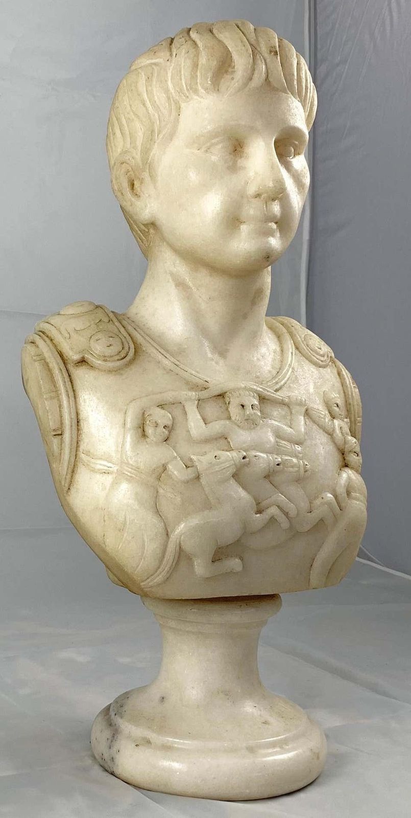 20th Century Fine White Marble Bust Of A Roman General photo for sale
