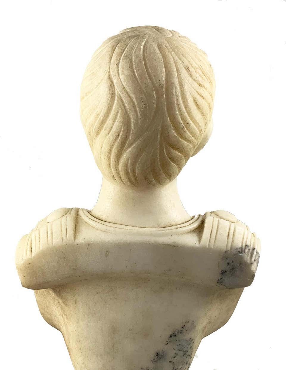 1400.0 20th Century Fine White Marble Bust Of A Roman General photo