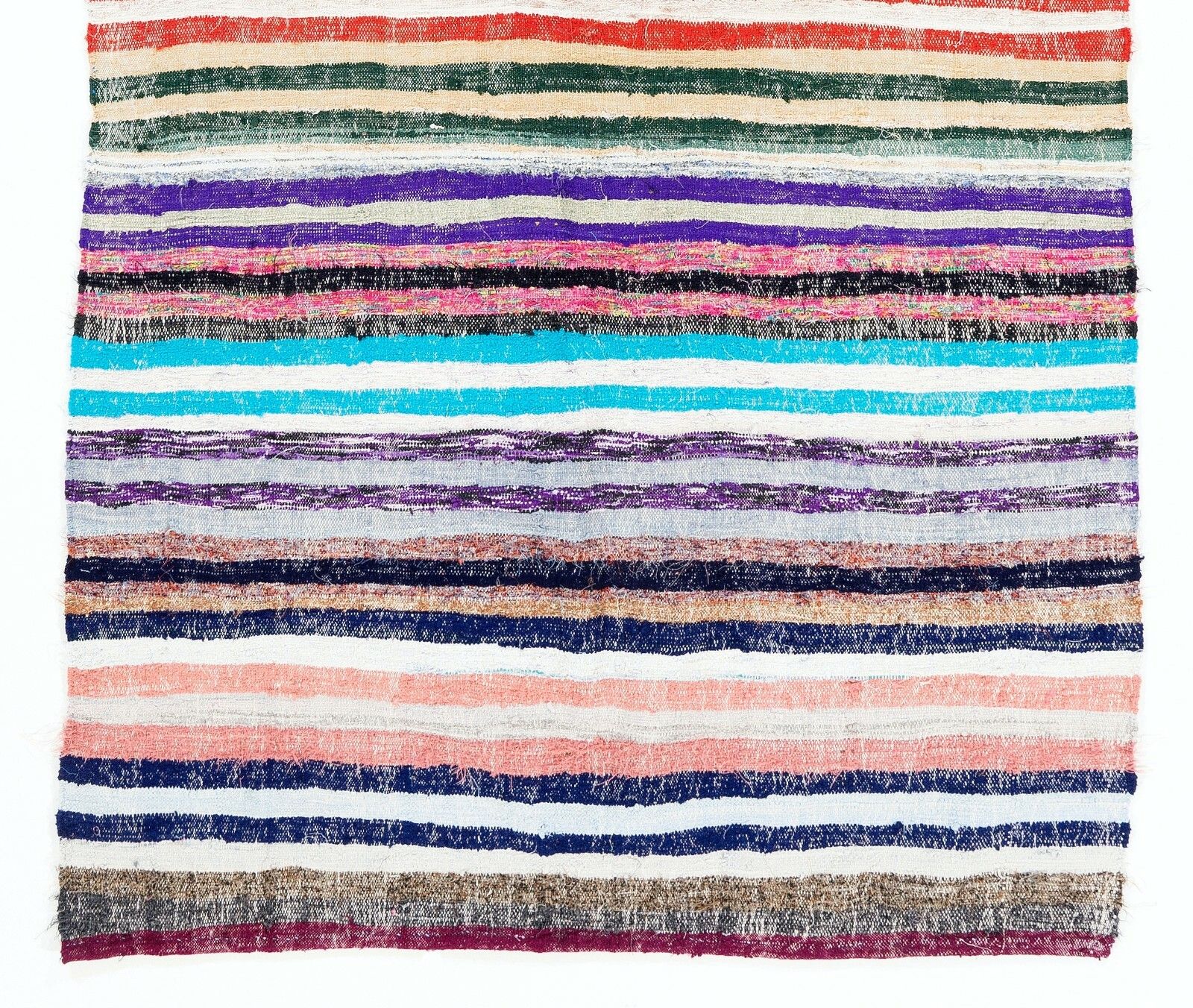 4.8x8.7 Ft Striped Cotton Kilim, Vintage Flat Weave Rag Rug For Home And Office photo for sale