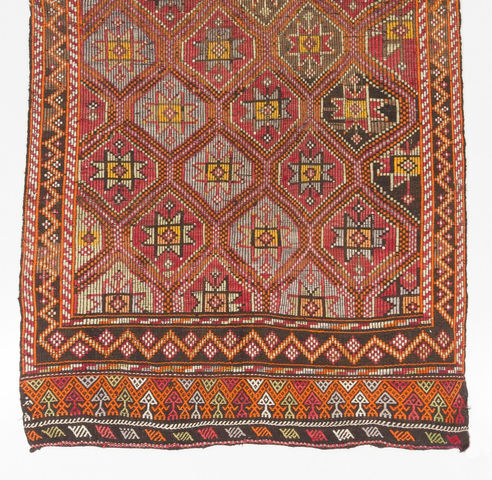 5.6x11 Ft Midcentury Jijim Rug With Interlocking Stars And Diamonds photo for sale