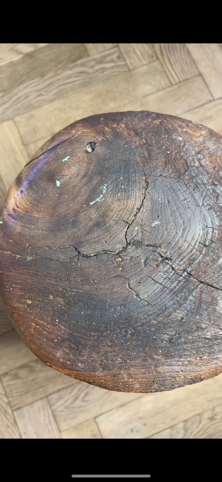 Victorian Wooden Stool With Turned Legs & Aged Patina photo for sale