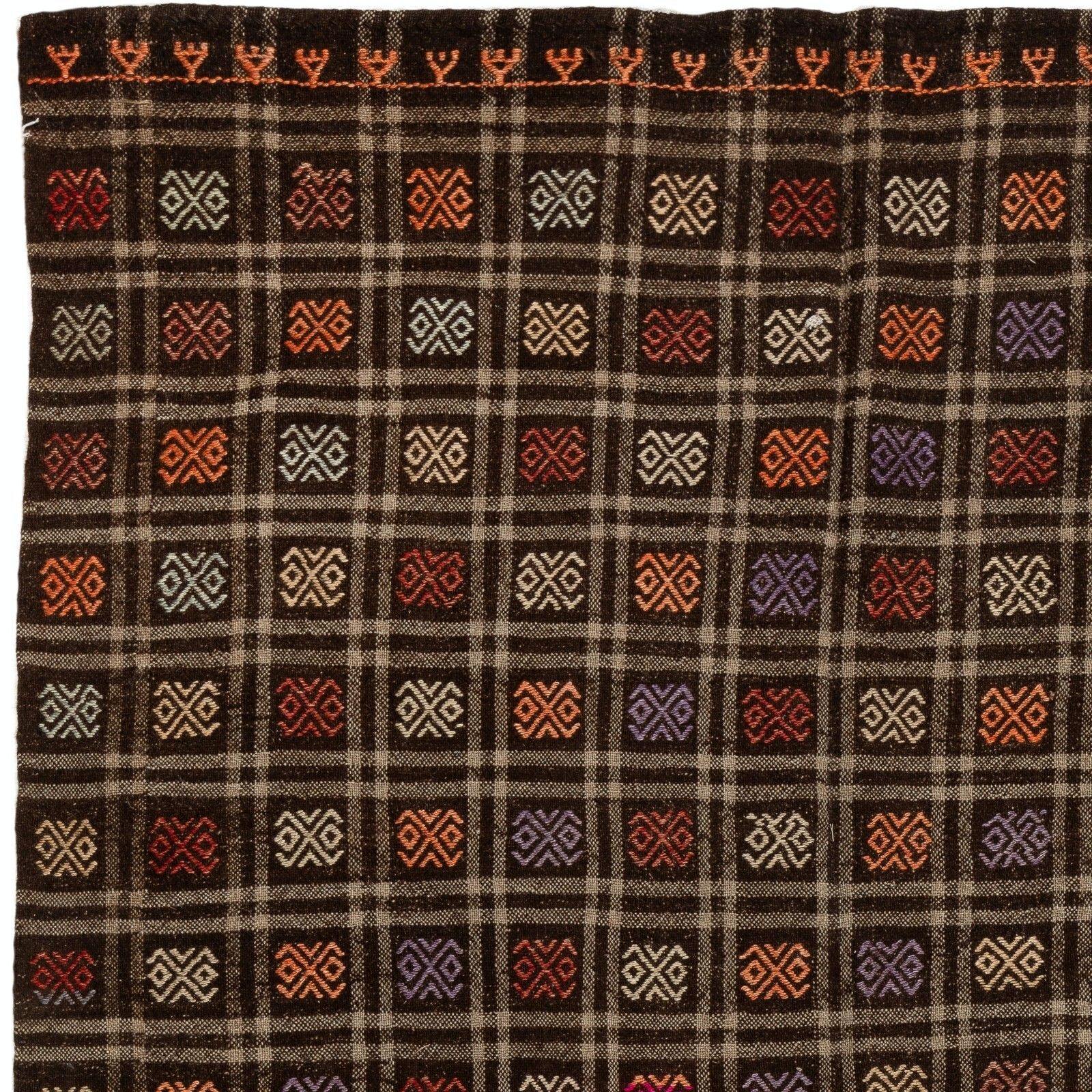 6.4x9.4 Ft Vintage Turkish Jijim Kilim, Unique Rug, Hand Woven Carpet, 100% Wool photo furniture