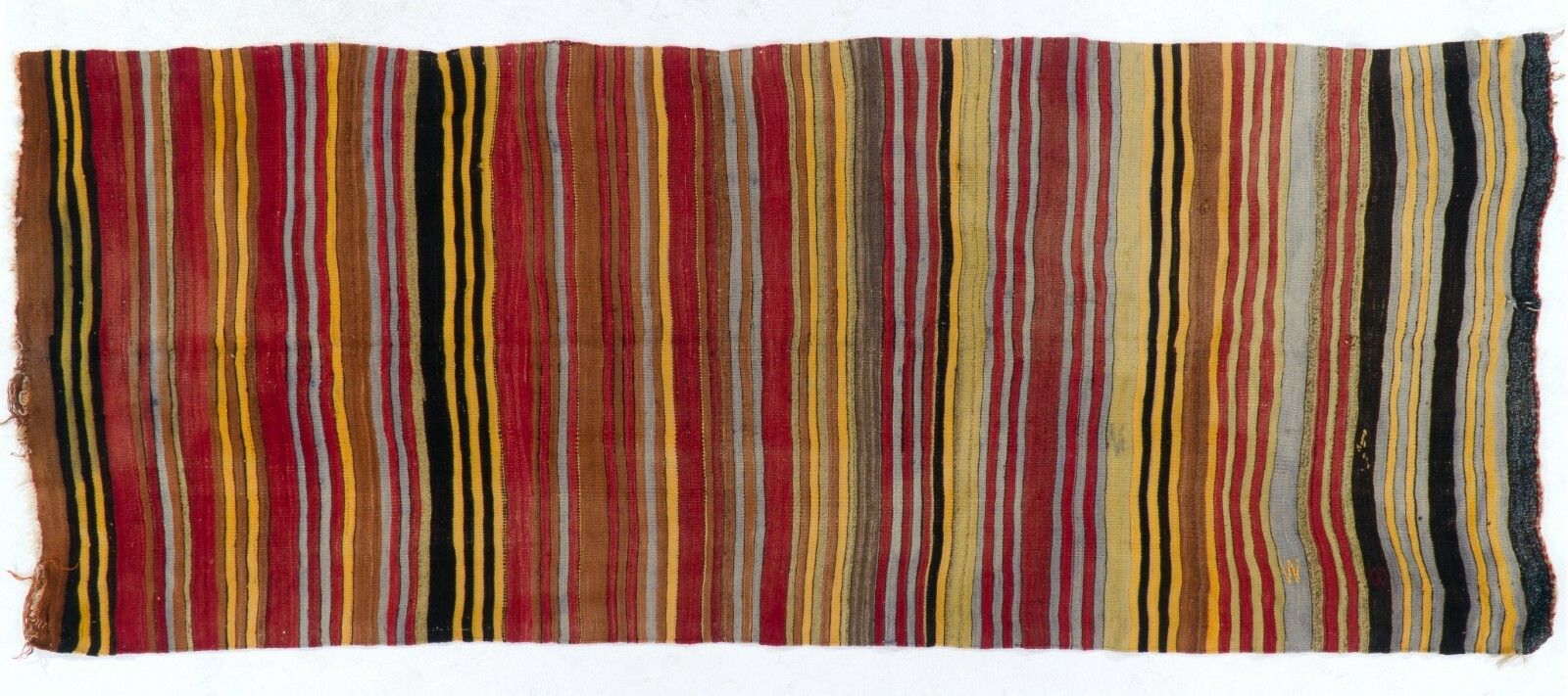 4.6x11.2 Ft Hand Woven Vintage Central Anatolian Kilim, All Wool photo Textiles