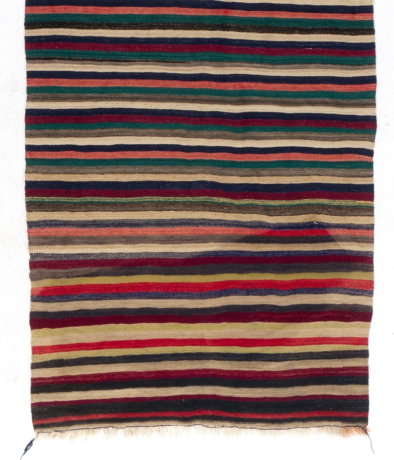 4.7x11.8 Ft Vintage Handmade Turkish Kilim, 100% Wool, Flat Weave Runner Rug photo for sale