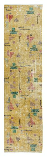 2.7x10.2 Ft One Of A Pair Of Rare Rug Runners Designed By Late Artist Zeki Muren