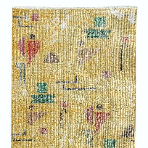 2.7x10.2 Ft One Of A Pair Of Rare Rug Runners Designed By Late Artist Zeki Muren photo Textiles