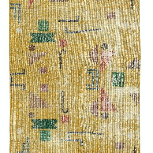 2.7x10.2 Ft One Of A Pair Of Rare Rug Runners Designed By Late Artist Zeki Muren photo 489.0
