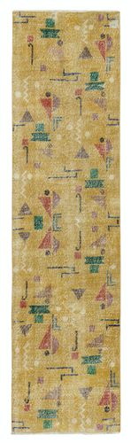 2.7x10.4 Ft One Of A Pair Of Rare Rug Runners Designed By Late Artist Zeki Muren
