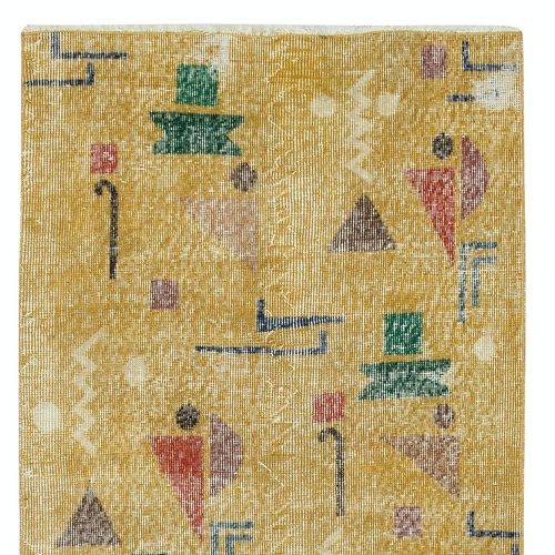 2.7x10.4 Ft One Of A Pair Of Rare Rug Runners Designed By Late Artist Zeki Muren photo Textiles