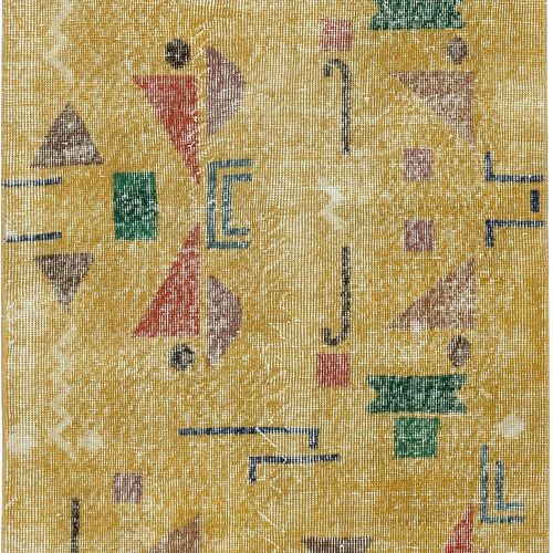 2.7x10.4 Ft One Of A Pair Of Rare Rug Runners Designed By Late Artist Zeki Muren photo 501.0