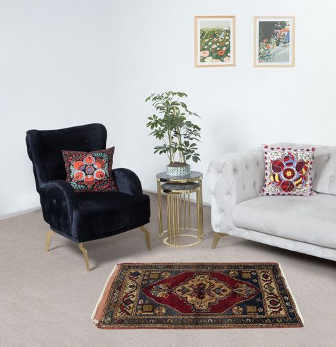 23x40 In Traditional Vintage Handmade Turkish Accent Rug Made Of Wool photo furniture