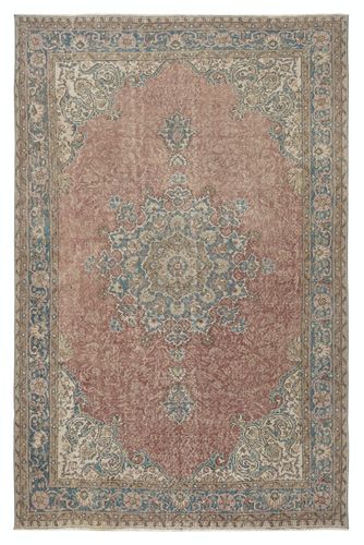 7x10.5 Ft Vintage Handmade Wool Area Rug. One Of A Kind Turkish Carpet