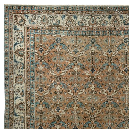 6.5x10.2 Ft Vintage Handmade Turkish Wool Area Rug With Floral Design photo Textiles