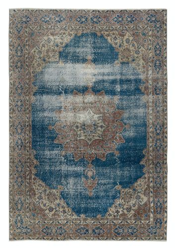 6.5x9.7 Ft Vintage Handmade Large Area Rug. One Of A Kind Turkish Carpet