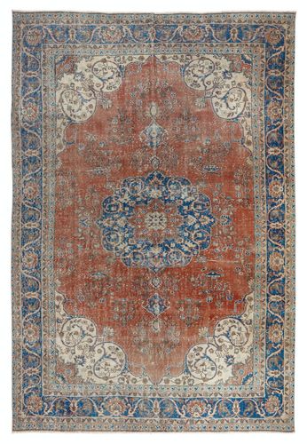 7.5x11.2 Ft Vintage Handmade Turkish Wool Area Rug. One Of A Kind Large Carpet