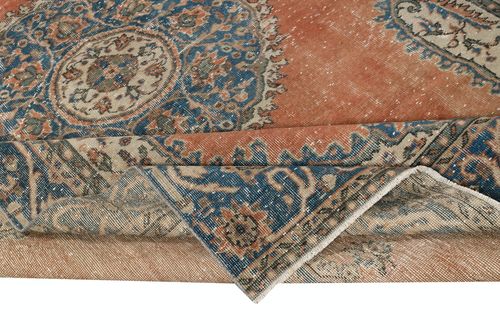 7x10.5 Ft Traditional Vintage Handmade Turkish Wool Area Rug photo for sale
