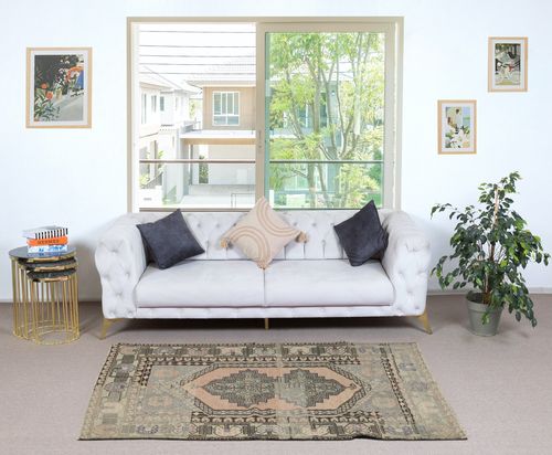 3.3x6.5 Ft Traditional Vintage Handmade Turkish Oriental Rug. 100% Wool photo furniture