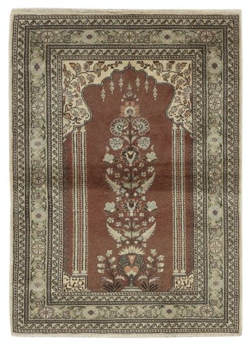 3x4 Ft Handmade Turkish Kayseri Prayer Rug, 100% Wool, Vintage Prayer Mat