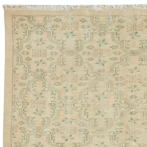 5.7x9 Ft Vintage Sun Faded Rug With Floral Design. Handmade Turkish Carpet photo Textiles