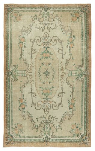 5.4x8.8 Ft French Aubusson Inspired Vintage Handmade Turkish Wool Area Rug
