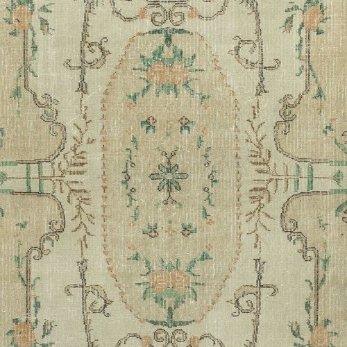 5.4x8.8 Ft French Aubusson Inspired Vintage Handmade Turkish Wool Area Rug photo 488.0