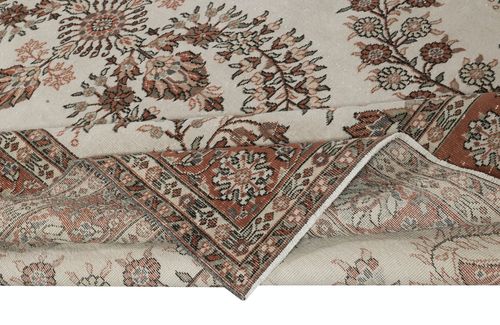 9.6x12.8 Ft One Of A Kind Vintage Rug In Beige & Red. Handmade Turkish Carpet photo for sale